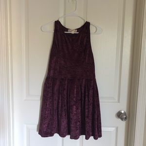 Maroon velvet dress
